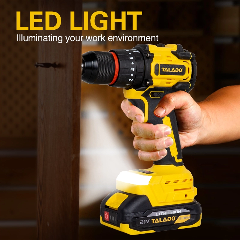 21V 無刷無線電鑽驅動器 35N.M 高扭力可互換電池動力電鑽，適用於日常維修和翻新